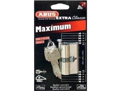 Abus låscylinder D6 40/40 mm nickel 5K