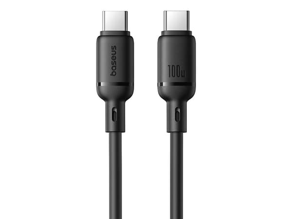 Baseus hurtiglade-kabel Silky USB-C/USB-C 1 m 100 W svart