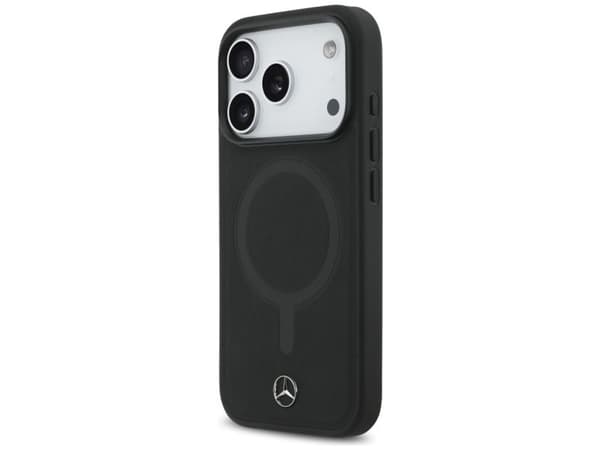 Mercedes Plain Smooth Leather MagSafe-deksel for iPhone 17 Pro - svart
