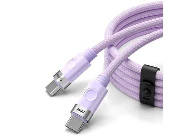 USB-C - USB-C 1m 5A 60W kaapeli - violetti