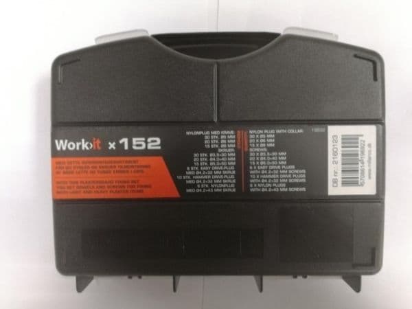 Work-it Work>it® gipsmontasjesett i sortimentskasse med 152 deler