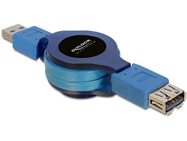 Delock - USB-kabel - USB typ A (hane) till USB typ A (hona) - USB 3.0 - 1.2 m - indragbar