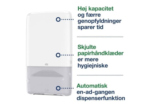 Dispenser Tork H5 PeakServe® Continuous™ vit, - för handdukar