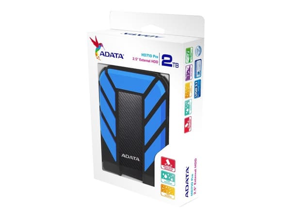 ADATA HD710 Pro - Hårddisk - 2 TB - extern (portabel) - USB 3.1 - blå