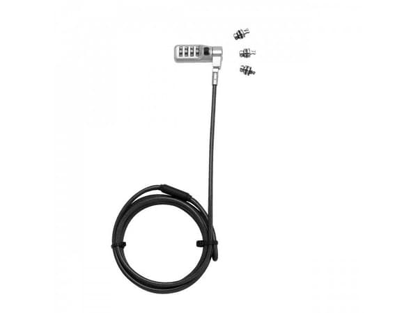 DICOTA Security Combination Lock Exchangeable T/N/W Head - Sikkerhetskabellås - svart - 2 m