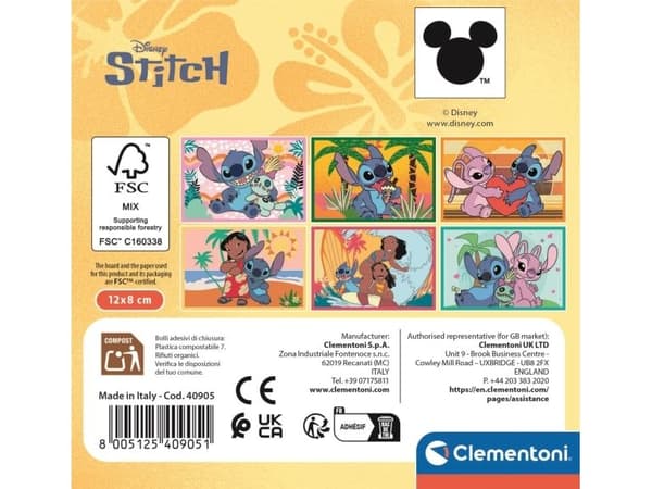 Clementoni Cubi - Stitch, 6 brikker