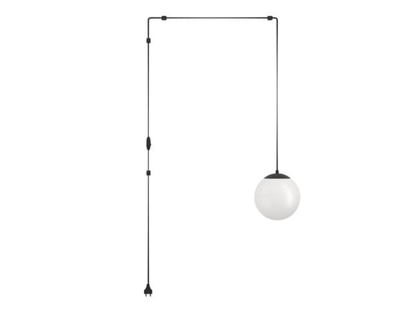 EGLO RONDO 3 RIIPUS E27 MUSTA/OPAL