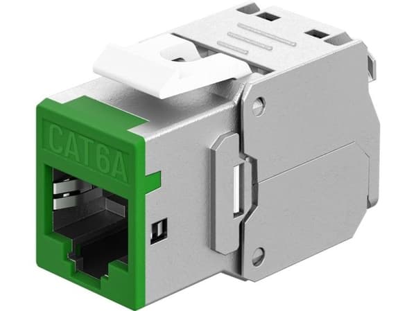 Keystone-modul RJ45 CAT 6A, STP, Slim, Grøn
