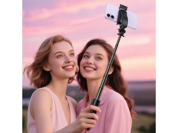 Acefast E42 Selfie Stick with Automatic Tripod and Bluetooth Remote Control 63 cm - Black