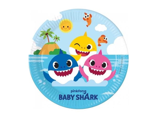 Baby Shark paptallerkner, 23 cm