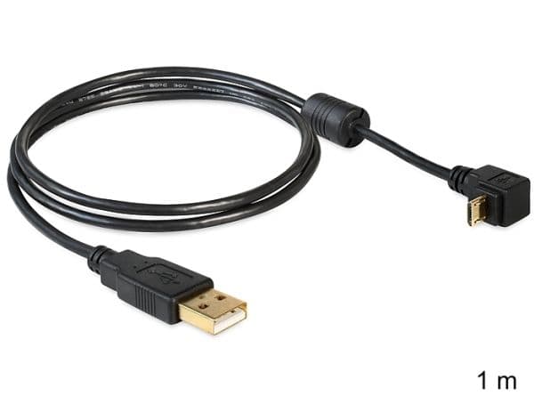 Delock - USB-kabel - USB (hann) til Micro-USB type B (hann) - 1 m - 90° kontakt
