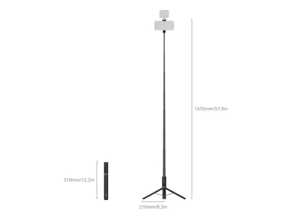 SmallRig 5291, 3 ben, Sort, 147 cm, 277 g
