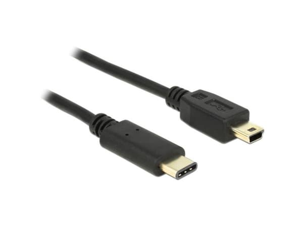 DeLOCK 2m, USB2.0-C/USB2.0 Mini-B, 2 m, Mini-USB B, USB C, USB 2.0, Uros/uros, Musta