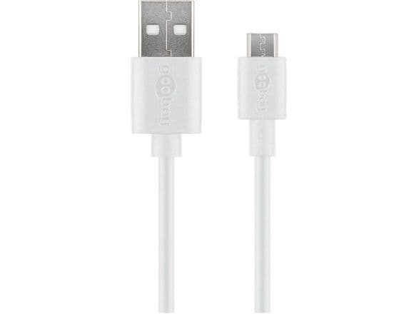 Goobay 77527, 1 m, USB A, Micro-USB B, USB 2.0, 480 Mbit/s, Vit