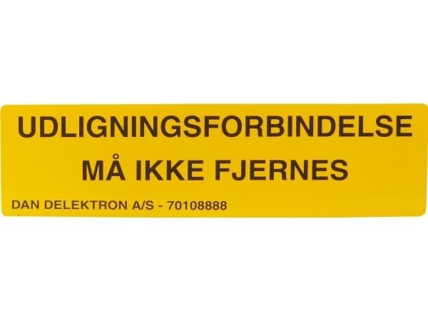Skilt Udligningsforbindelse "MÅ IKKE FJERNES"