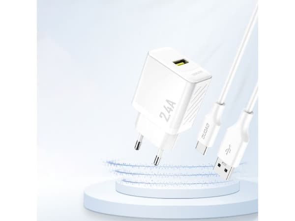 Dudao A23 2.4A USB-A laddare - vit