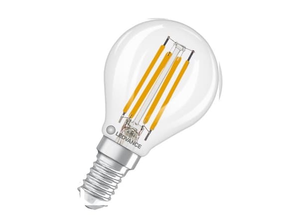 LEDVANCE LED-kruunu, hehkulanka, 806 lm, 5,9 W/827 (60 W), E14, himmennettävä