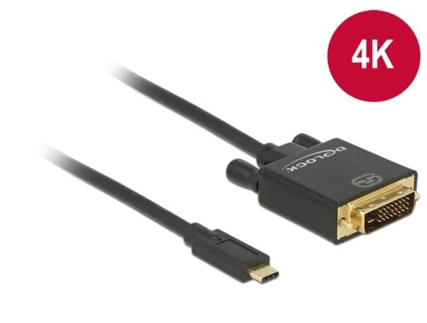 Delock - Extern videoadapter - Parade PS171 - USB-C - DVI - svart - detaljhandel
