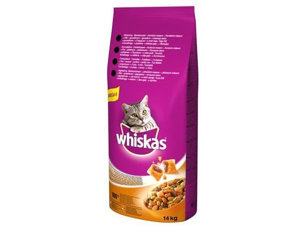 Whiskas torrfoder för vuxna katter med kyckling - 14 kg