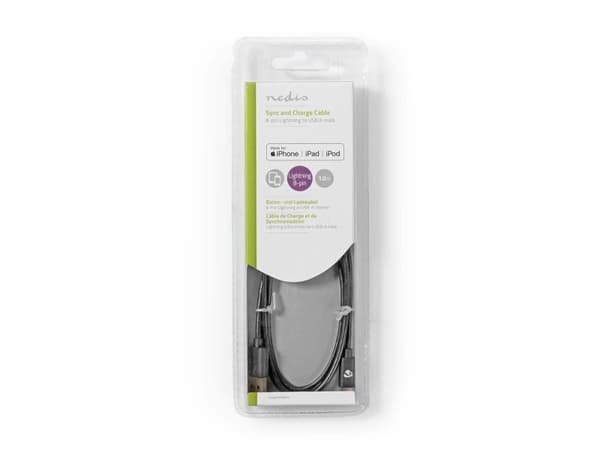 Nedis lys-/ladekabel Apple USB-A 1 m