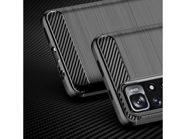 Carbon Case fleksibelt deksel til Xiaomi Redmi Note 11 - svart