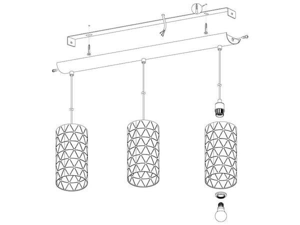 EGLO RAMON långbord E27 3L L860 svart