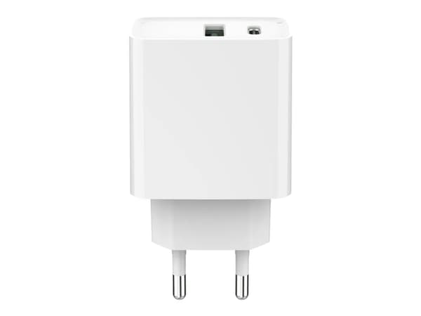 PowerDelivery USB-A USB-C 20W laddare Vit