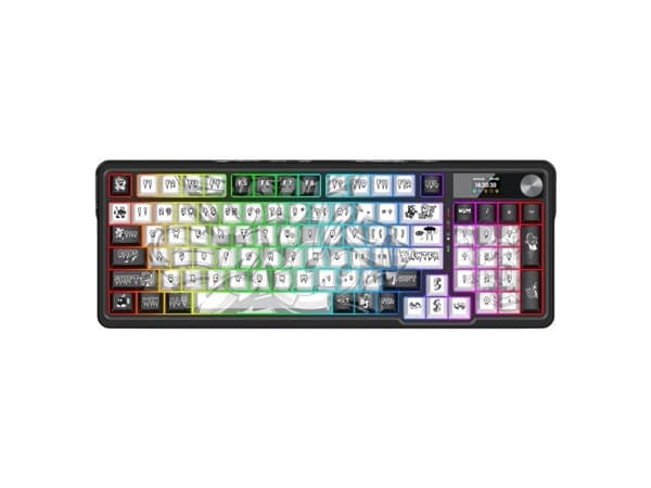 REDRAGON K719GF-RGB-PRO, Kabel &amp; trådløs, USB + RF Wireless + Bluetooth, Mekanisk, Sort