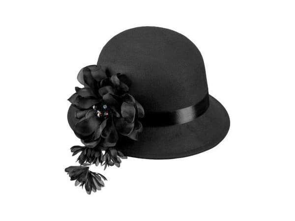 Svart charleston-hatt