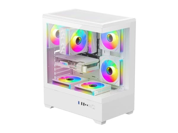 Darkflash C365 kabinett hvit + 5 vifter
