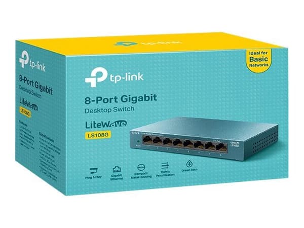 TP-Link LS108G, Hallitsematon, Gigabit Ethernet (10/100/1000)