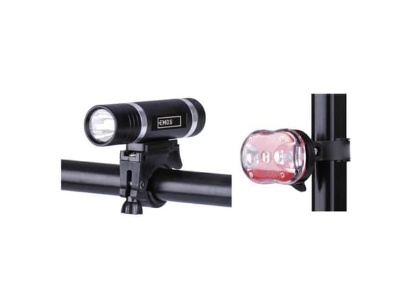 Emos P3920, Frontlys + baklys (sett), Sort, Aluminium, Plast, LED, 30 x 65 x 40 mm