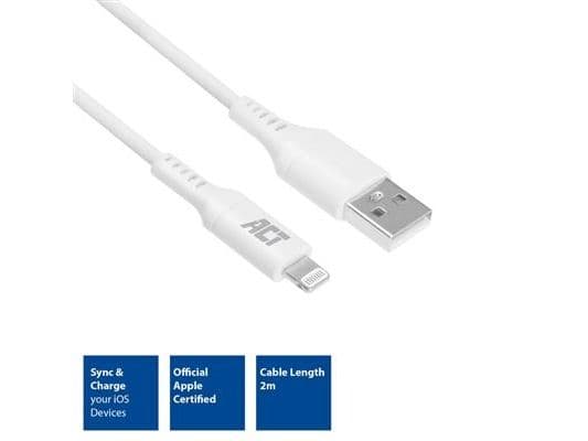ACT USB Lightning-kabel - 2 m - MFI-sertifisert