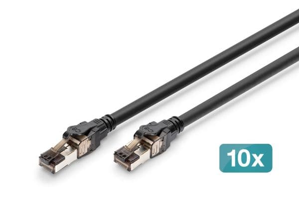 DIGITUS patchkabel S/FTP Cat.8.1 svart 5,0 m (VPE10)