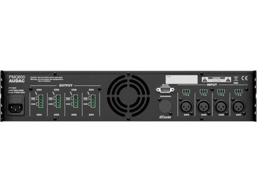 Audac PMQ600 WaveDynamics™ quad-channel 100V slutsteg