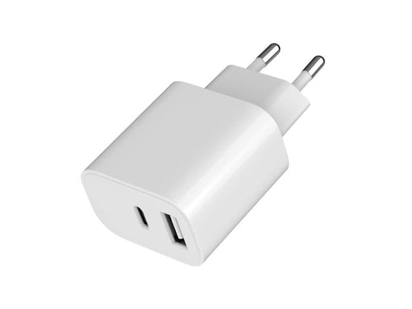 Gembird - Strømadapter - 2.4 A - 2 utgangskontakter (USB, USB-C) - hvit