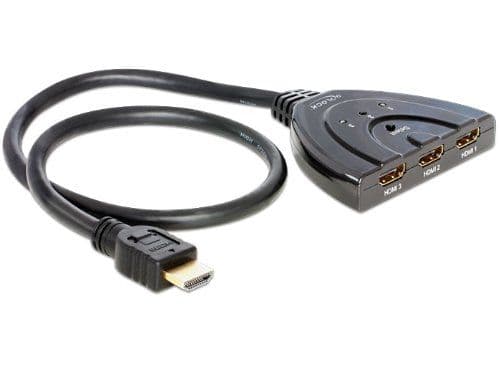 Delock HDMI 3 - 1 Switch bidirectional - Video/audiosplitter - skrivbordsmodell