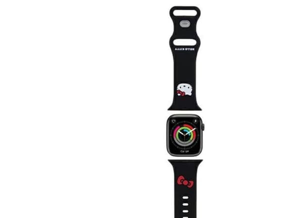 Hello Kitty HKAWMSCHBLK Apple Watch Strap 38/40/41mm black/black strap Silicone Kitty Head