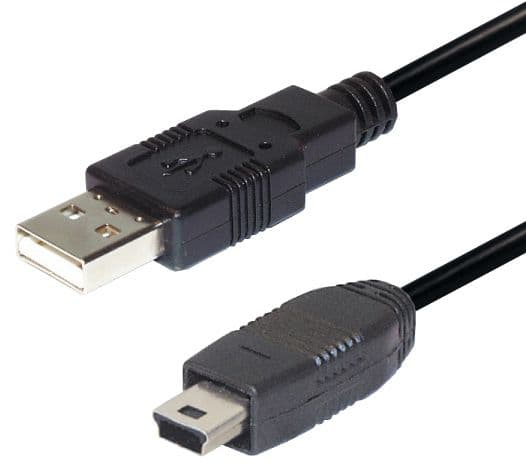 Transmedia C 158-1, 1 m, USB A, Mini-USB A, Svart