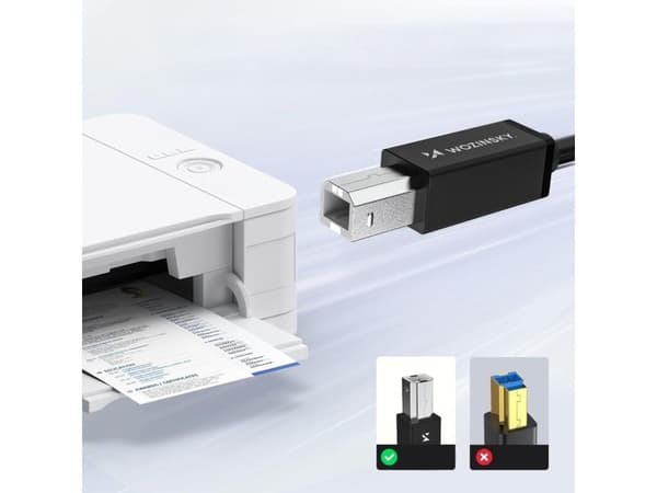 Wozinsky WKDDY2S USB-B - USB-C 2m kaapeli - musta