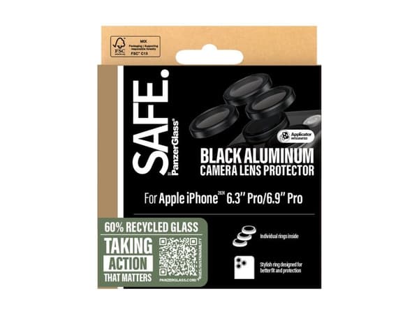 PanzerGlass SAFE. by ® Camera Lens Protector Black iPhone iPhone 16 Pro | 16 Pro Max, Apple, Apple - iPhone 16 Pro, Apple - iPhone 16 Pro Max, Asen...