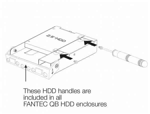 FANTEC QB-kiinnike 25 - Ramme - 2.5" - 3,5" til 2,5"