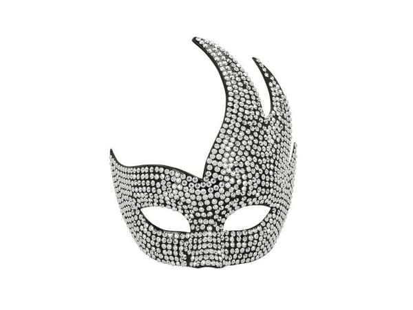 Sølv venetiansk maske med steiner
