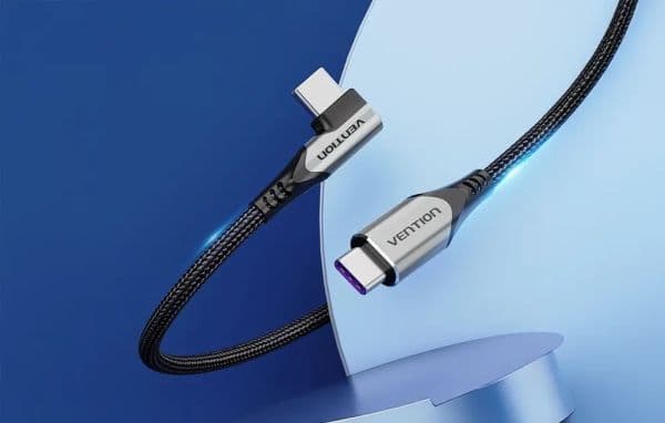 Vention TAKHF USB-C to USB-C 5A angle cable (gray)