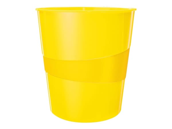 Papperskorg Leitz Plus 15 ltr. WOW gul - (6 st.)