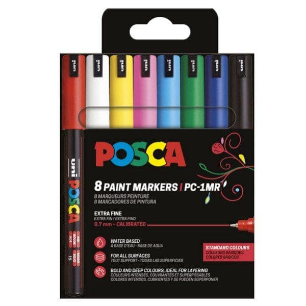 POSCA PC-1MR tuschpennor 8 st. basfärger