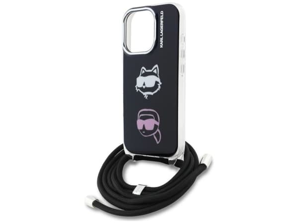 Karl Lagerfeld IML crossbody head case til iPhone 16 Pro - sort