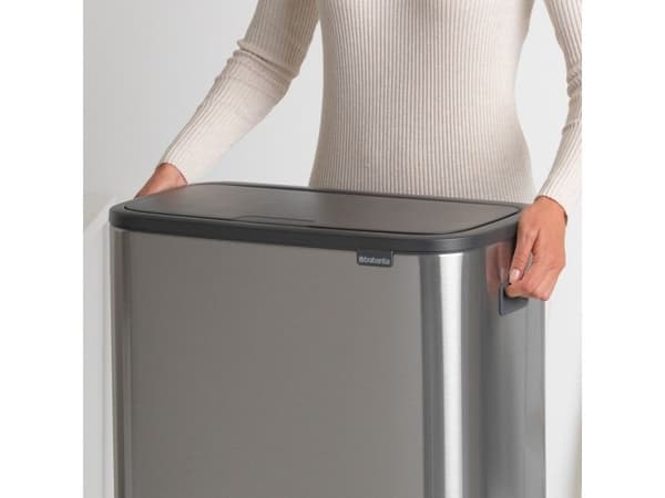 Brabantia Bo Touch Bin, 60 l, Rektangulær, Metall, Rustfritt stål, Plast, 545 mm