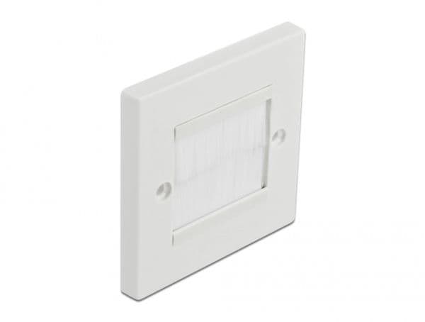 Delock Cable Management Cover 86 x 86 mm with white Brush Strips - Cable management panel cover - väggmontering - vit