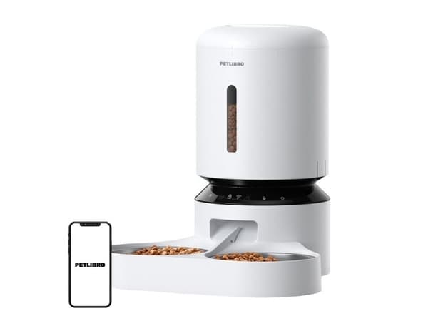 Petlibro Granary fôrautomat med dobbeltskål, WiFi, 5L (hvit)